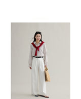 loose-fit high-waisted straight denim pants