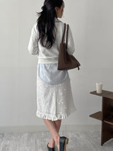Popcorn Flower Frill Midi Skirt