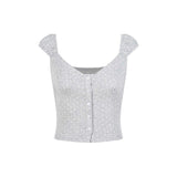 Adeline Polka Dot Button Top