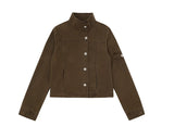 Work Pocket High-Neck Cropped Jacket