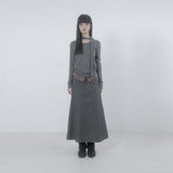 Folded check maxi skirt 003