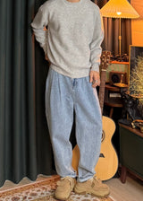 [virstyle original] INKKI two tuck Balloon Tapered Denim Pants 4COLOR
