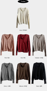 Mousse Modern Basic Simple Knit Cardigan