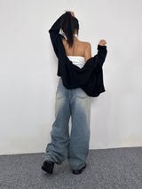 [UNISEX] ベーシックなオーバーサイズルーズビッグフードジップアップ - 2 COLOR