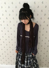 26FW★ [BAONHAUS] Aaron Lace Shirring Long Sleeve Tee
