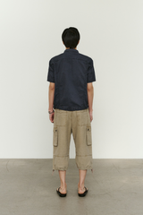 ヴィンテージ ミリタリー カプリ カーゴパンツ(Washed Beige)
