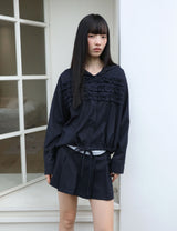 ストライプ プリーツ パンツ(NAVY)