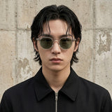 Vintage Proportion Round-Frame Sunglasses