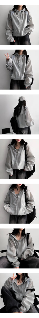 Dirt Barlock String Windbreaker Hooded Jumper