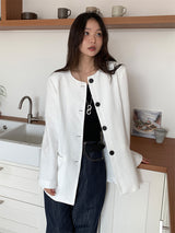 NON COLLAR LINEN JACKET (2C)