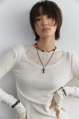 Onyx linked pattern necklace – short