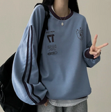 オフカラートラックラインスウェットシャツ