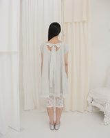 COUNTRY FLARE LINEN DRESS / BEIGE