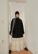 Striped Knit Muffler - Black