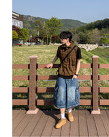 Crinkle Check Hooded Anorak Vest