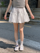 #パンプキンバルーンフレアバンディングミニスカート