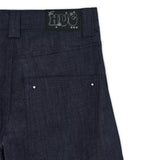 Tucked denim pants (Blue)