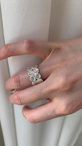 Silver daisy open ring
