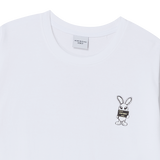 25SS REAL ALIEN FUZZY RABBIT SHORT SLEEVE T-SHIRT WHITE