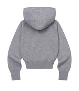 KIAN SPRAY CROSS LEATHER PATCH KNIT HOOD T