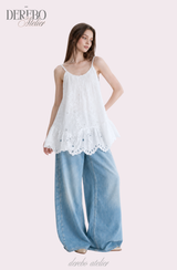 Punching Daisy White Sleeveless Dress 