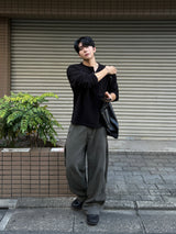 Back pocket dyed barrel denim pants