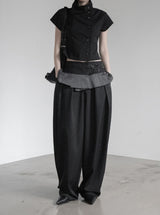 Mode Half-Neck Trench Blouse
