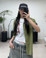 Tess Funky Lettering Crop Tee