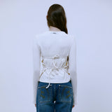 Double Layered Strap Top (IVORY)