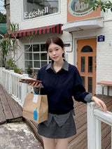 Basic Wool V-neck Loose Knit (5color)