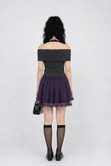 HALTER-STRAP DRAPED OFF-SHOULDER TOP (3COLORS!)
