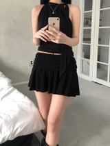 Dice Flared Mini Skirt (2 colors)