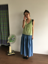 Mori denim long skirt (1color)