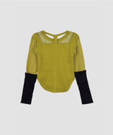 BICOLOR EXTRA LONG SLEEVE RIB TOP