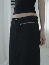 Illoque Pocket Nylon Long Skirt