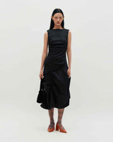 DOZI - Sleeveless Pinched Long Dress _ SKY BLUE