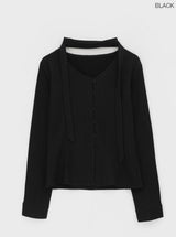 [MADE] Ruet Pleated Tie Blouse