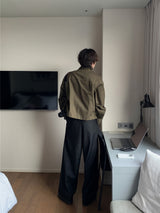 LMN ecto pintuck D-ring long wide slacks (2 colors)