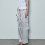 FRONT ZIP CARGO PANTS ASH GREY