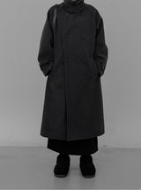 High-neck adjust double long coat