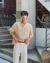 Aerin See-through Henley Neck Knit