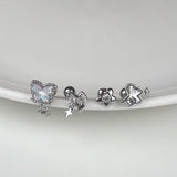 [SET] Aurora Butterfly Ribbon Piercing