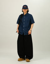 BEE Curved Line Pin-tuck Balloon Pants