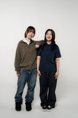1/2 レギュラー チェスト グリッド ウェーブ PKティー(NAVY)