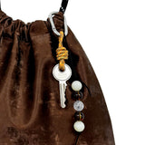 Bohemian Big Keyring [Brown Beads]