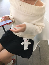 ホワイトキャットキャロルキーホルダー