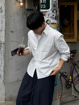 Morph crop striped shirt