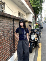 イルミ ナイロンビゾスナップワイドパンツ