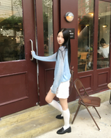 Mohair button V neck knit
