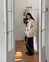 25FW★ [BAONHAUS] セルンカラーマッチングコーデュロイワイドパンツ